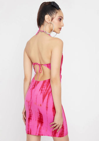 Tie Dye Berry Splash Savage Mini Dress