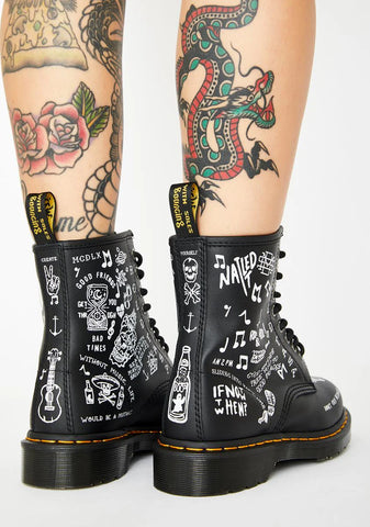 1460 Scribble Combat Boots