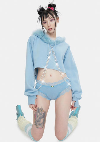 Sky Blinged N' Babied Rhinestone Hoodie