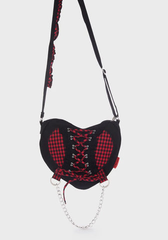 Black And Red Bo Peep Heart Bag