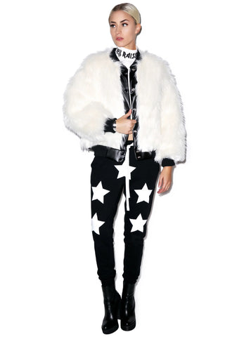 Sharon Faux Fur Bomber Jacket