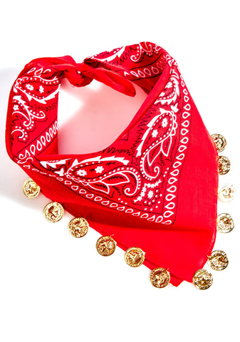 Scarlet Coined Bandana