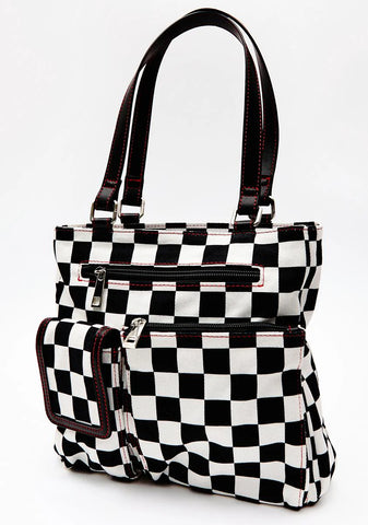 Having Fun Yet Checkered Bag