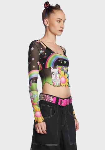 Happy Planet Mesh Top