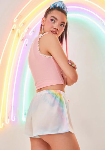 Destiny Drive Airbrushed Satin Shorts