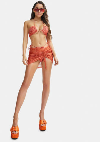 Summer Rays Kiko Ruched Mesh Sarong
