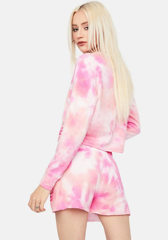 Tie Dye Cozy Fleece Lounge Shorts