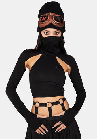 Modulation Caged Back Long Sleeve Top