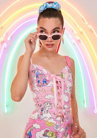 Divine Skies Twill Corset Top