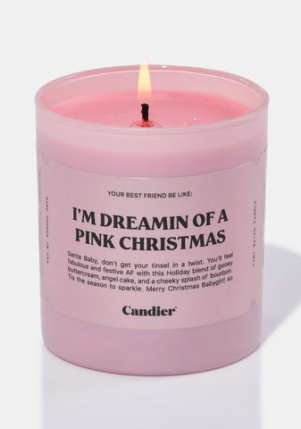 Pink Christmas Candle