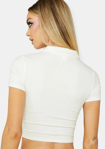 Ivory What I Wanna Hear Crop Top