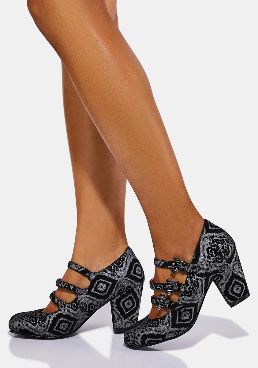 Metallic Lost Tomb Mary Jane Heels