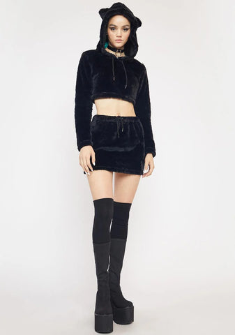 Wicked Furreak Animali Cropped Hoodie