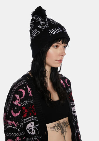 Witch Bitch Pom Pom Beanie