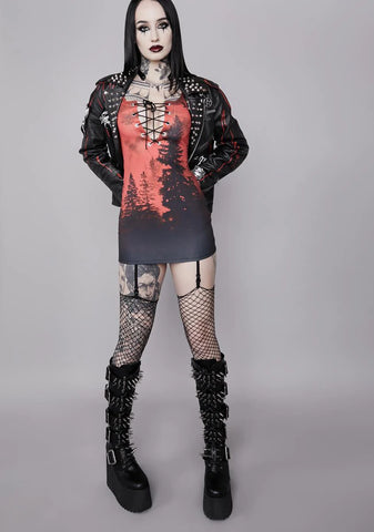 Nature's Terror Lace-Up Dress