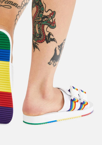 White Wilo Lux Nylon Slides