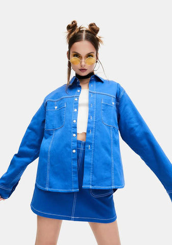 Next Task Contrast Stitch Work Shirt