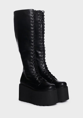 Restrictions Knee High Boots