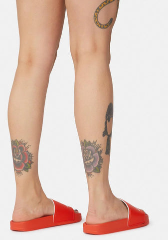 Red Orange Authentic Adam 2 Slide Sandals