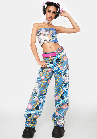 Anime Print Jeans