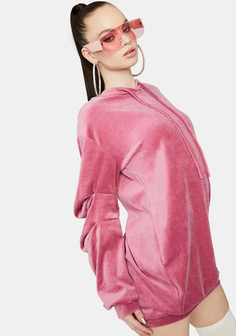 Back To Basics Velour Hoodie Dress