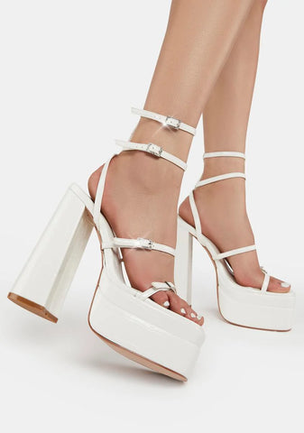 White Mavia Platform Heels
