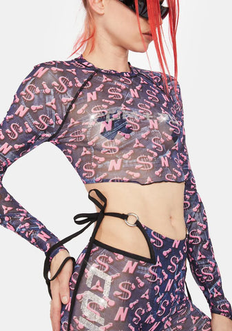 Cum & Play Long Sleeve Crop Top