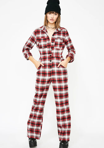 Cozy Daze Plaid Jumpsuit