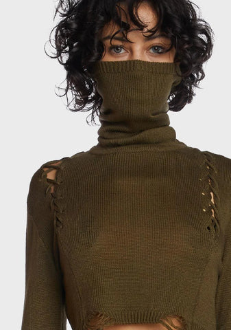 Echo Mask Turtleneck Sweater