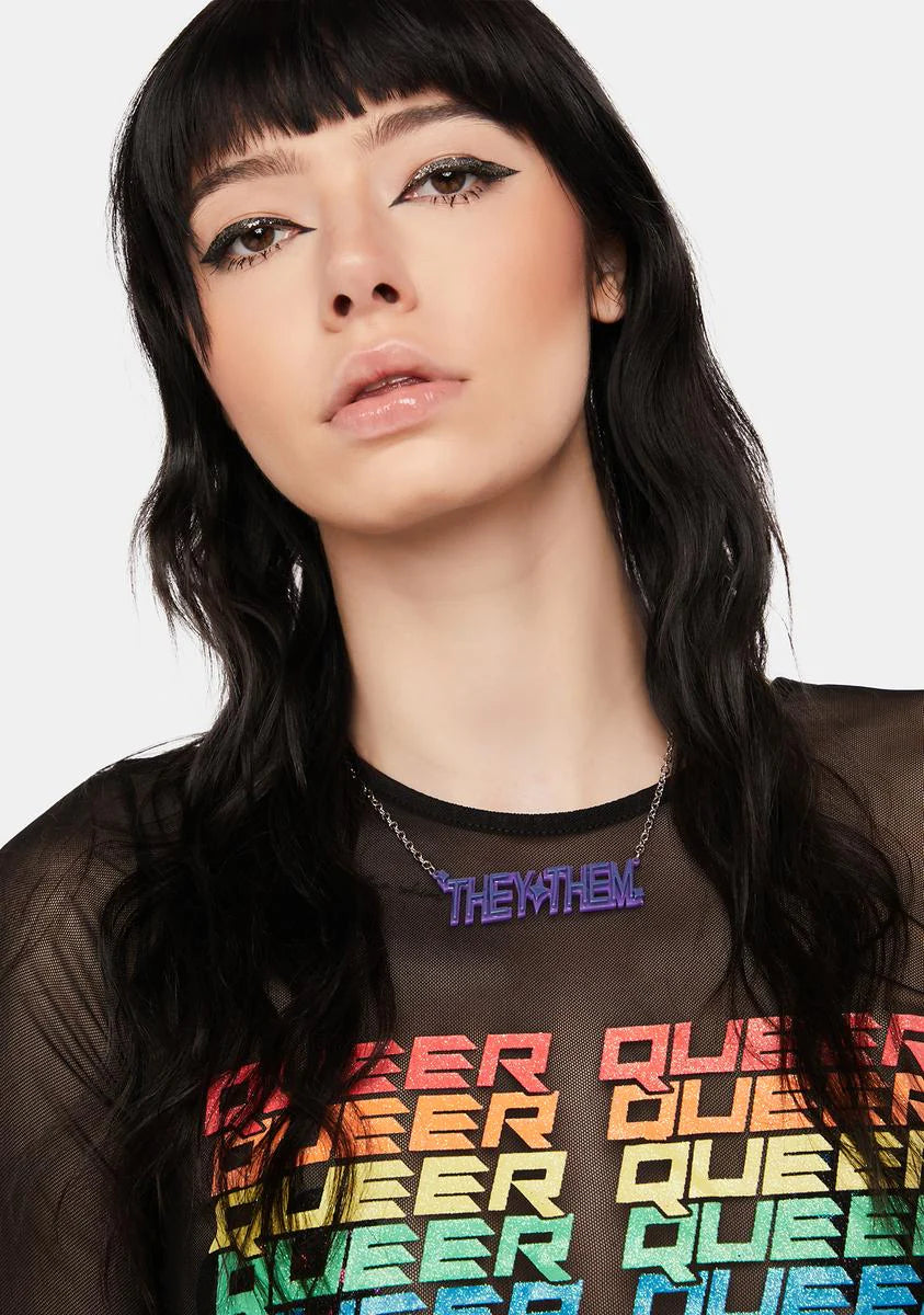 They Them Pronouns Necklace