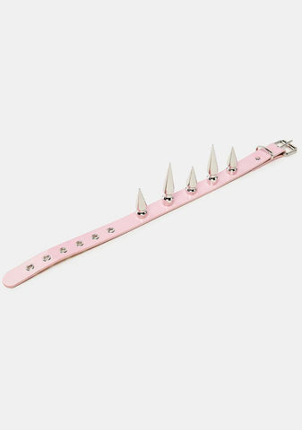 Pink Large Spike Choker