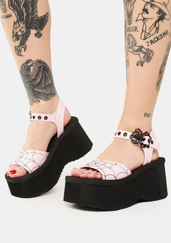 Pink Funn-10 Platform Sandals