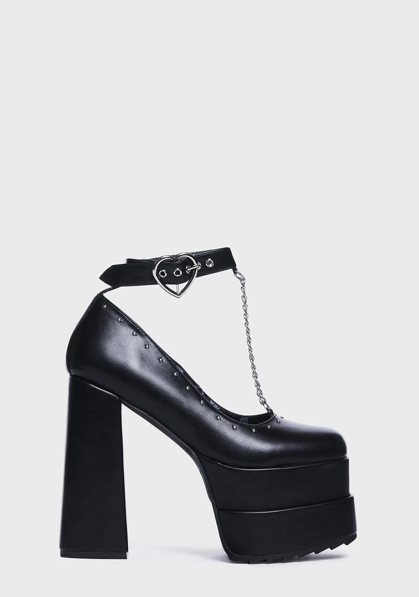 Blinded Platform Heels