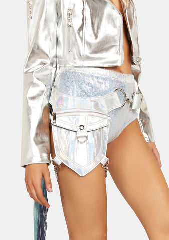 Icy Cosmic Oracle Snakeskin Hip Bag