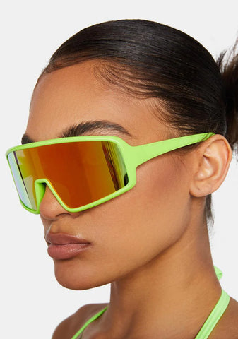 Lime Power Surge Shield Sunglasses