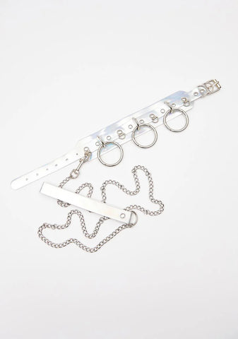 Grip On Reality Metallic Leash Choker