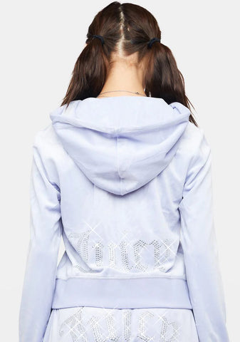 Gumdrop Rhinestone Logo Zip-Up Hoodie