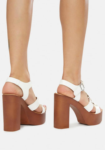 Calm Stand Ur Ground Buckle Platform Heels