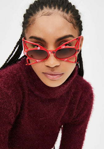 Red Butterfly Fantasy Sunglasses