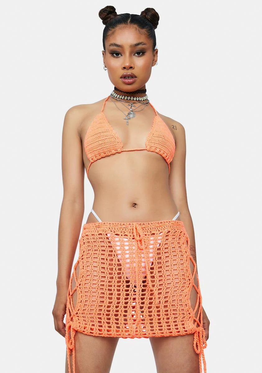Tangerine Take The Leap Crochet Set