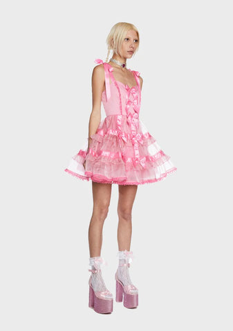 Charming Illusions Bow Mini Dress