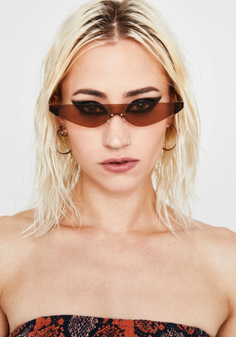 Mocha Sleek Chic Cat Eye Sunglasses