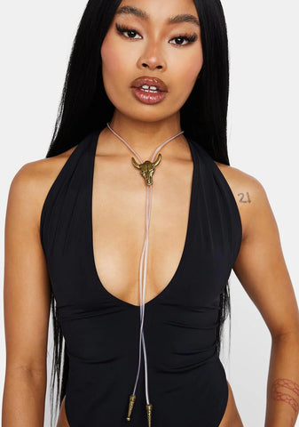 White Light Up Bolo Tie