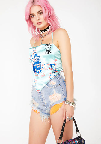 Atomic Drip Denim Shorts