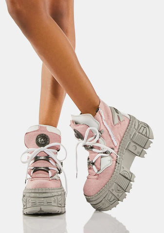 Pink Wall V4 Lace-Up Boots