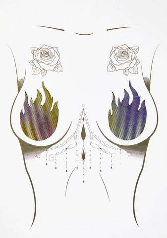 Flame Midnight Rainbow Pasties