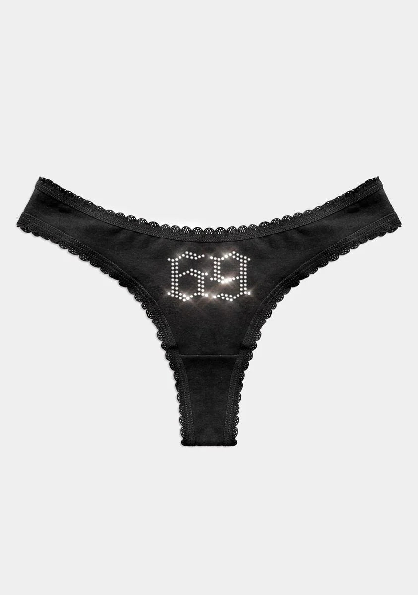 69 Rhinestone Thong