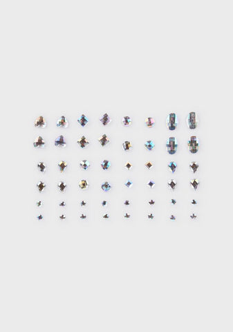 Multi Shape Iridescent Rhinestone Gem Pack