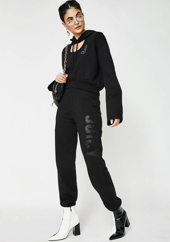 09 Glitter Logo Fleece Pants