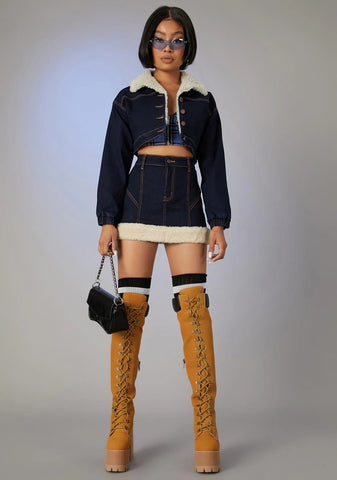 Attention Seeker Denim Mini Skirt